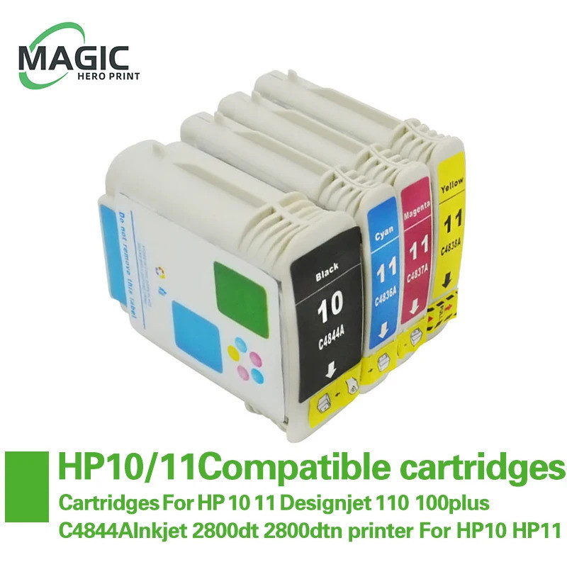 1Set NEW patible ink cartridges For HP 10 11 Designjet 110 100plus ...