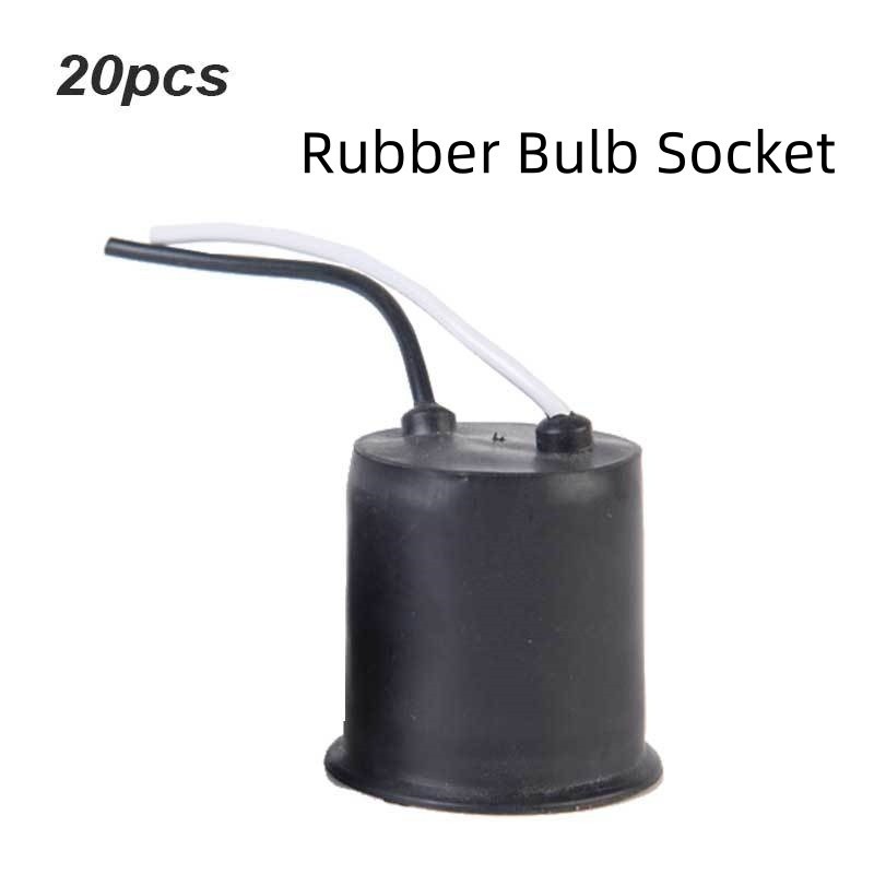 20 Pcs High Quality Waterproof Rubber Bulb Socket With 2 Wires 3A ...