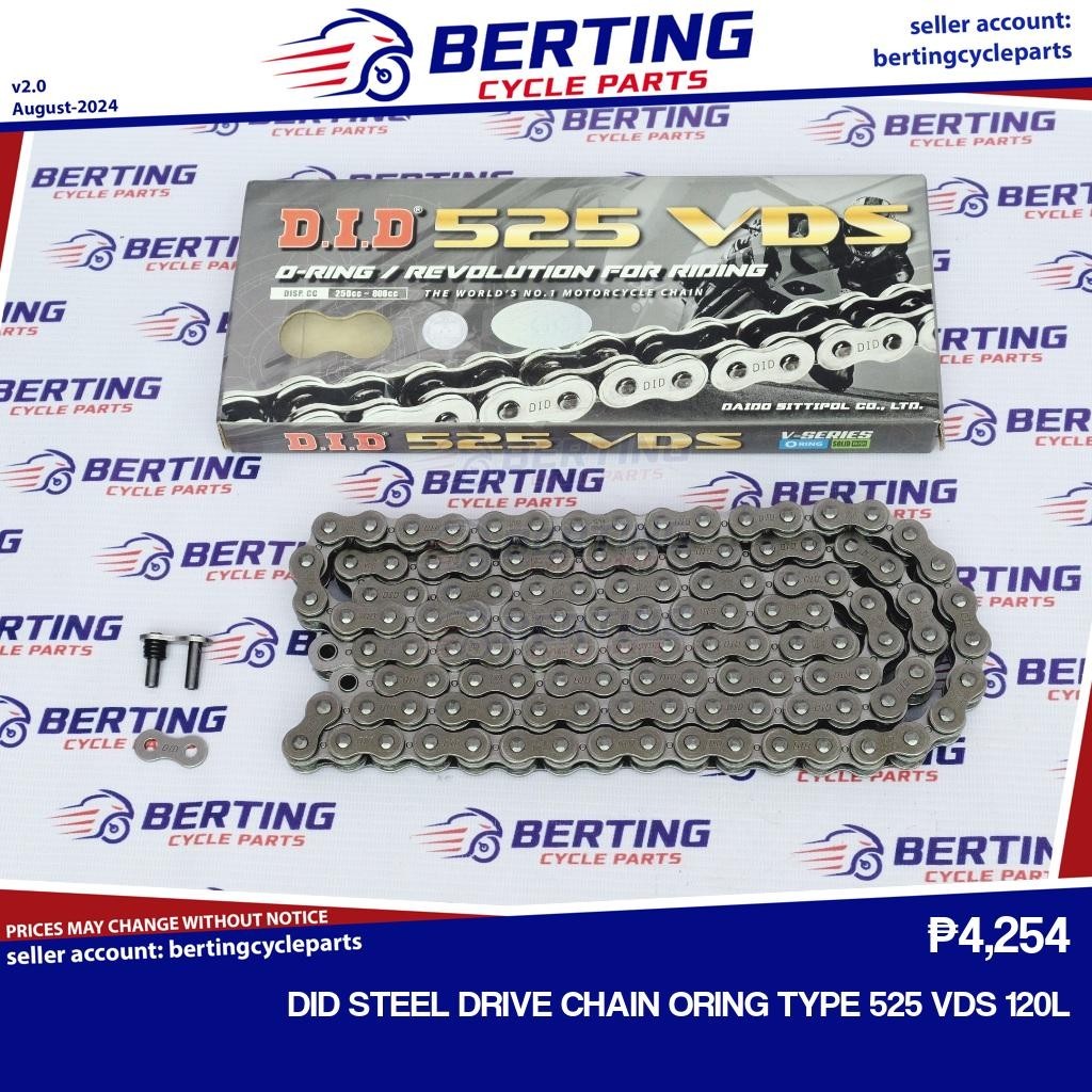 DID STEEL DRIVE CHAIN ORING TYPE 525 VDS 120L STEEL | Shopee Philippines