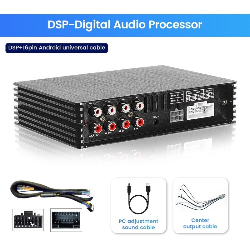 ️4*90W Car DSP amplifier Vehicle Digital Audio Processor BT Car Radio