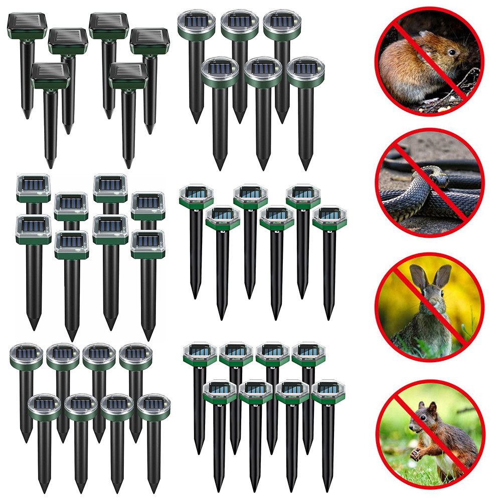 ♥Solar Powered Ultrasonic Vibration Repeller 600mAh Ultrasonic Mole