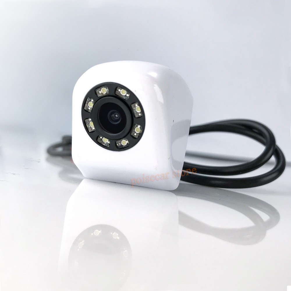 ☑White HD Night Visible Rear View Camera Dynamic Parking Guide Line ...