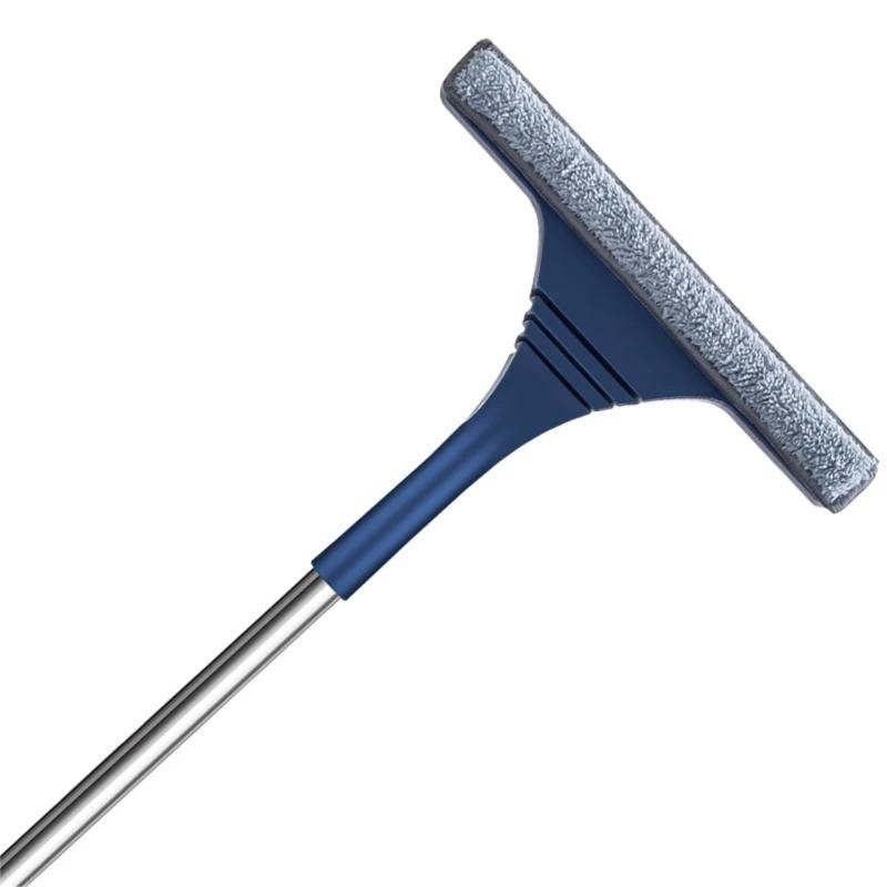 2 in 1 Cleaning Brush Window Mesh Squeegee Broom with Telescopic Long