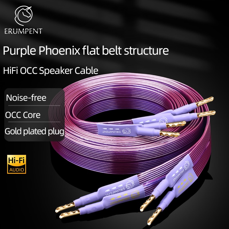 HiFi OCC Speaker Cable Hiend Pure Copper Flat Belt with Serrated Solid