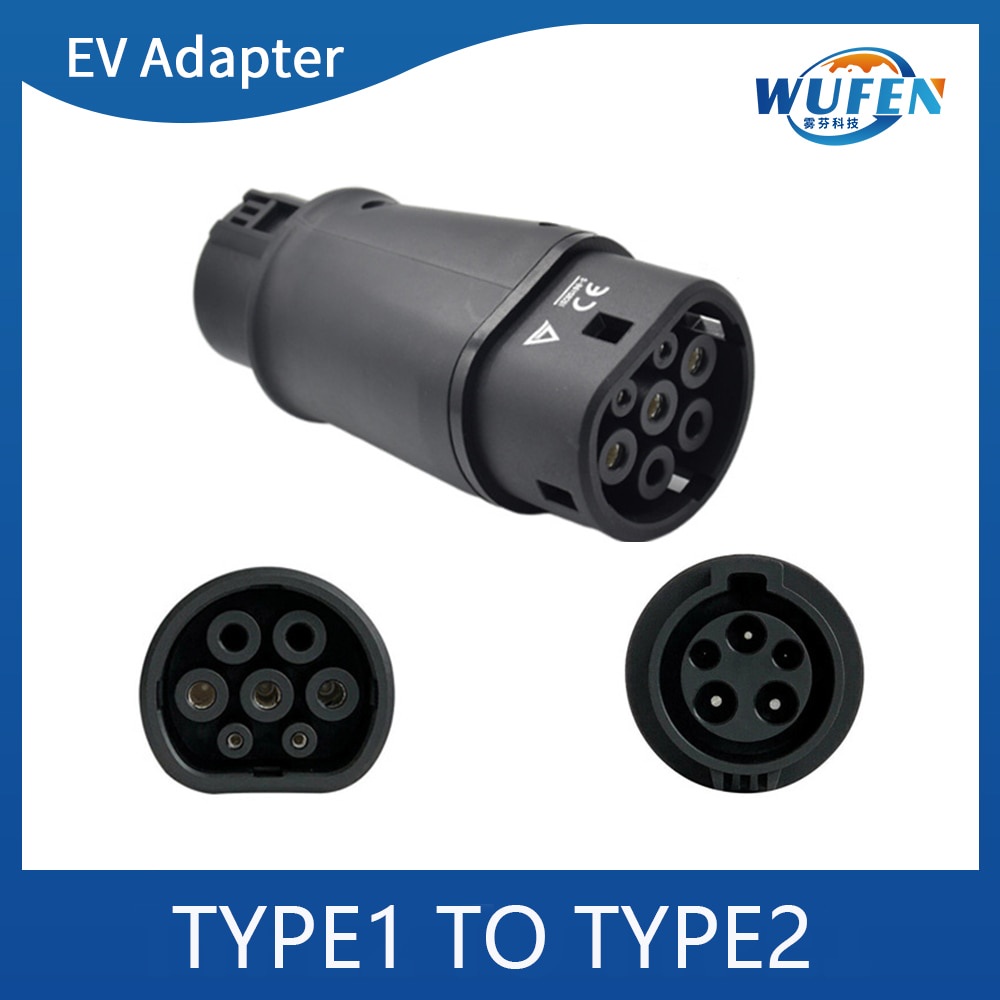 WUFEN EV Type2 To Type1 Charging Adapter EV J1772 To IEC 62196 Charger ...