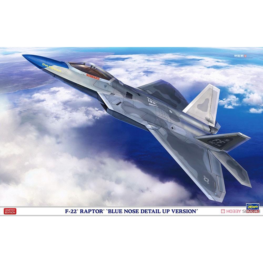 Hasegawa 52293 1/48 F-22 Raptor Blue Nose Detail Up Version Plastic ...
