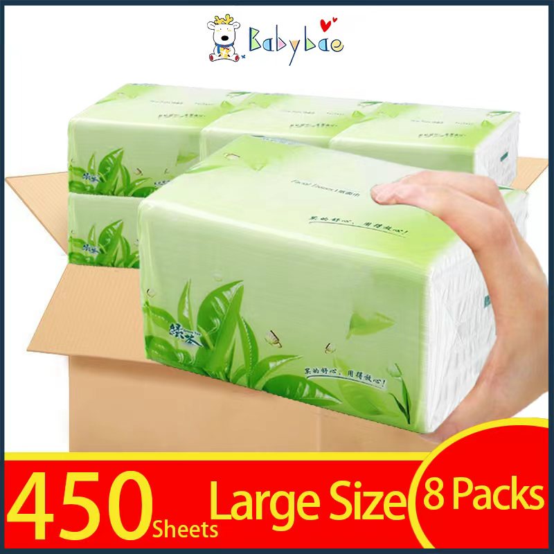 Tissue 0.85kg 3ply(450sheets x 8 Packs) Organic Facial Tissue Paper