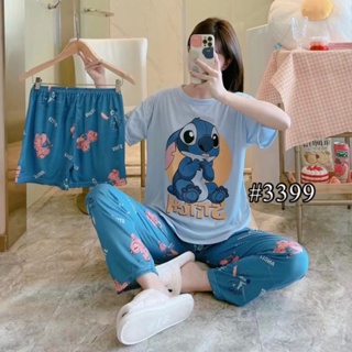 ☢☼ Women 3IN1 Cartoon Prints Cotton Tshirt Set Sleepwear Pajama Set ...
