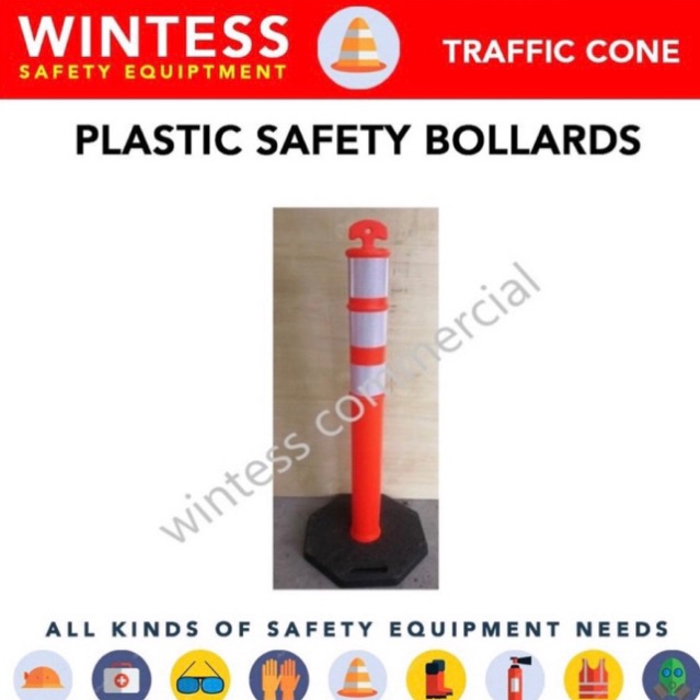 ♀∏TTop Bollard & 6KG Base For Road Safety Traffic Bollard Three