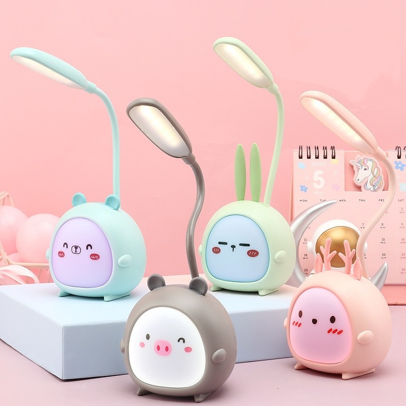 Cute Animal LED Desk Lamp Foldable Dimmable USB Powered Table Light ...