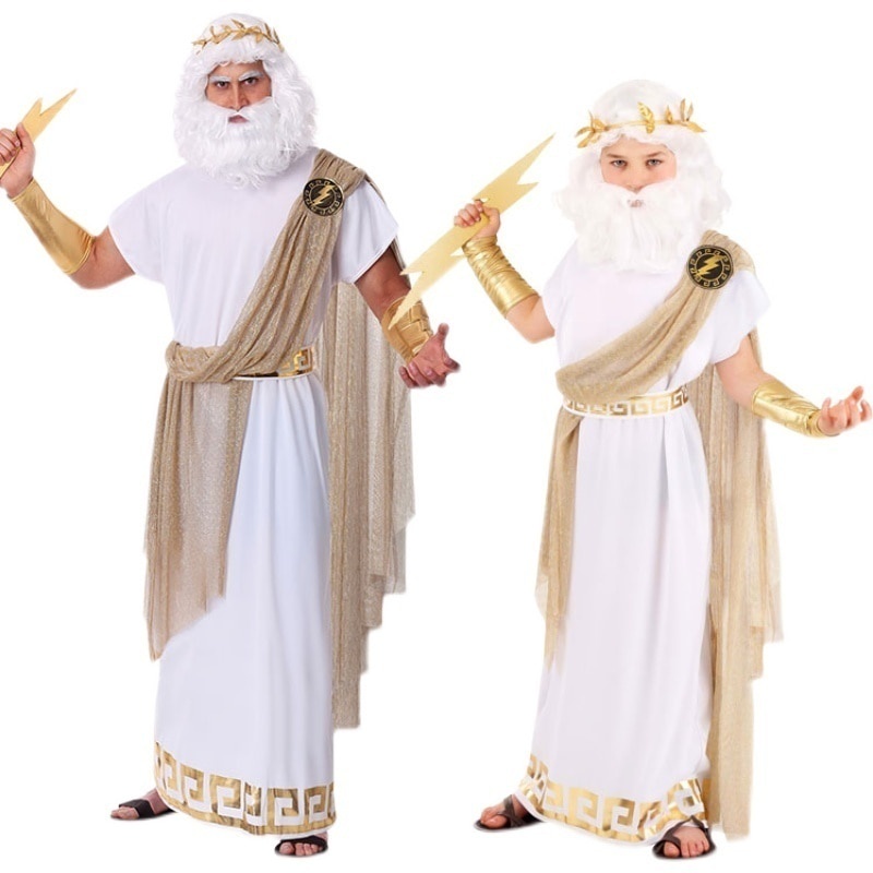 Halloween Cosplay Ancient Greek Gods Zeus Costumes kid King of Rome