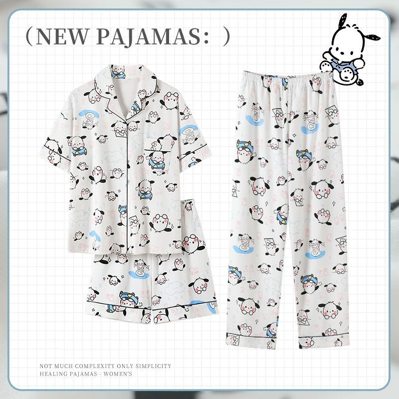Cartoon Cute Pacha Dog Pajamas Pambabaeng Summer Three-piece Suit ...