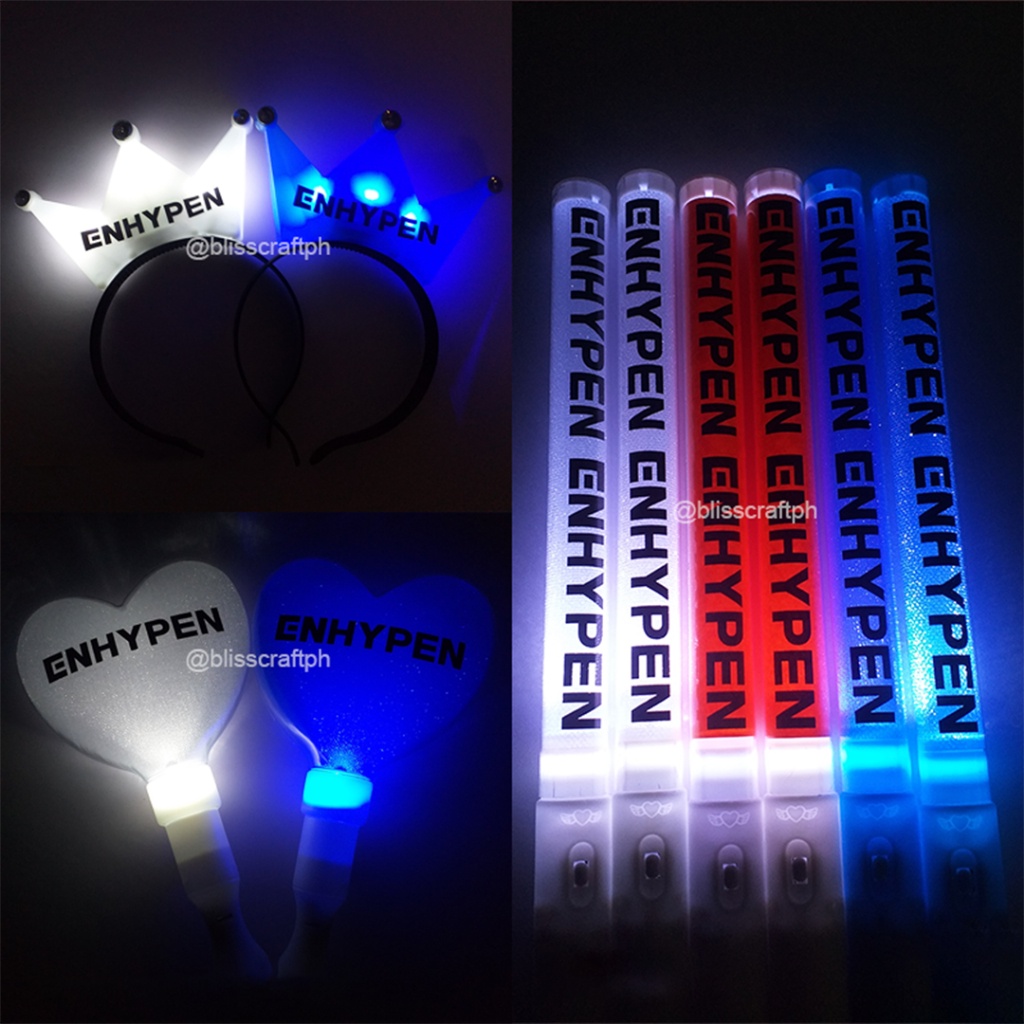 [COD] ENHYPEN Light Stick Penlight LED Crown Headband Heart Star Lightstick Blinking Flashing