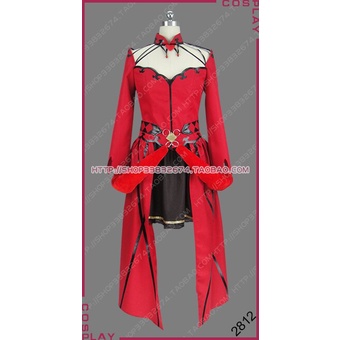 e6I Fate/Grand Order Rin Tohsaka Formal Craft Red Dress Outfit Cosplay ...