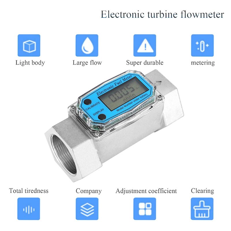 Turbine Flow Meter Meter Display chip Electronic Digital Flowmeter ...