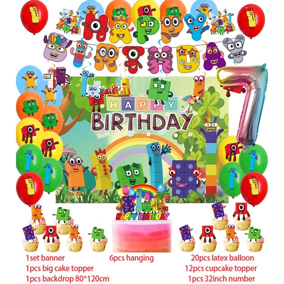 The Numberblocks Birthday Party Decoration Numberblocks Balloon Banner ...