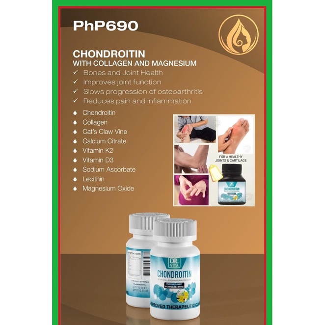ஐDr. Vita Chondroitin with Collagen and Magnesium 500mg 30 capsules for