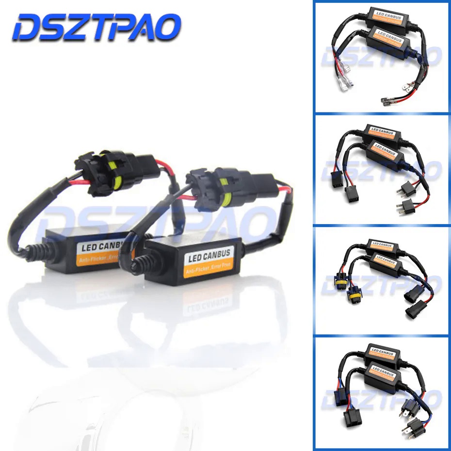 2pcs H4 H7 H11 H1 9005 HB3 9006 HB4 LED Bulb Decoder Resistor 50w ...