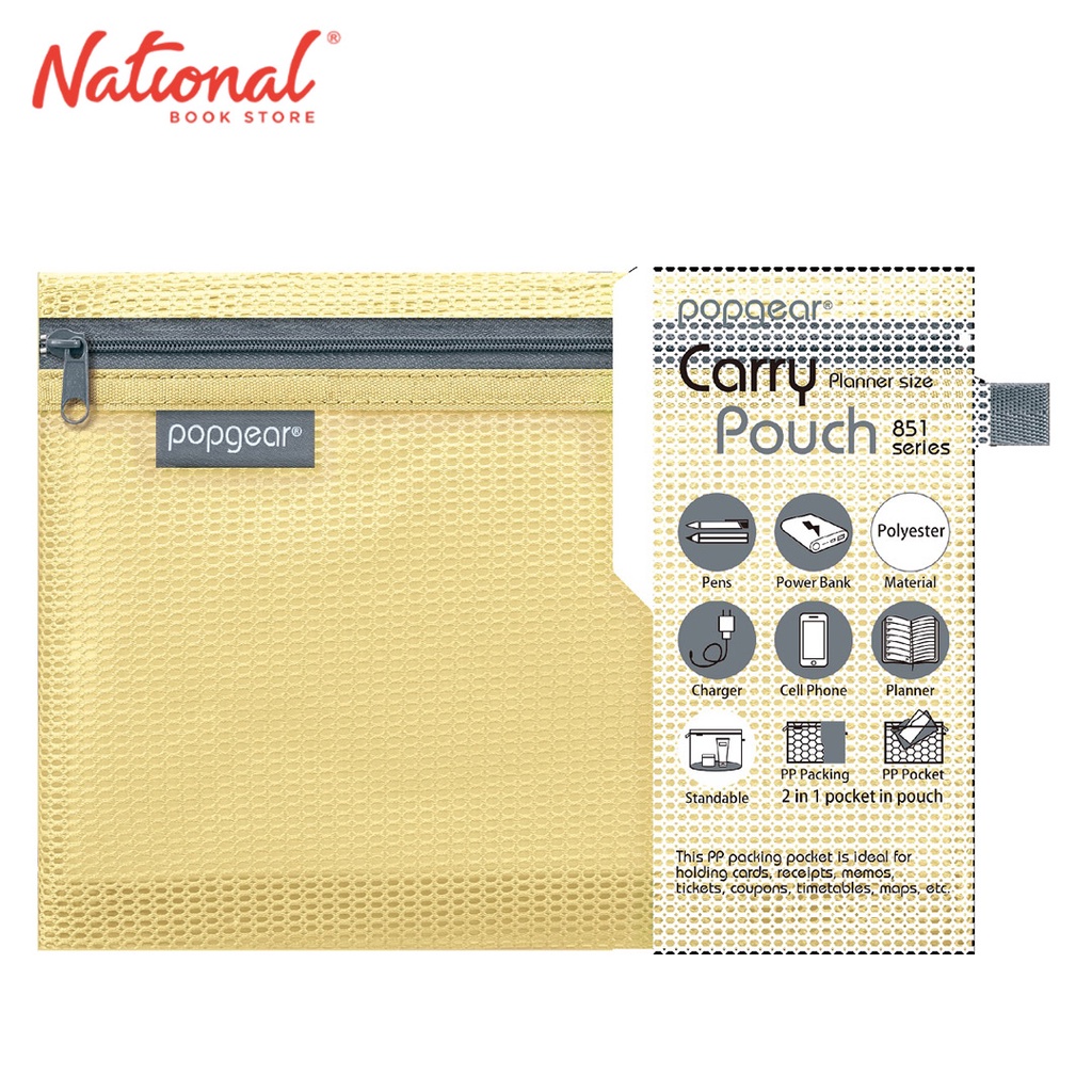 Mesh Envelope 85113 A5 Yellow Single Zipper Pop Gear - School & Office ...