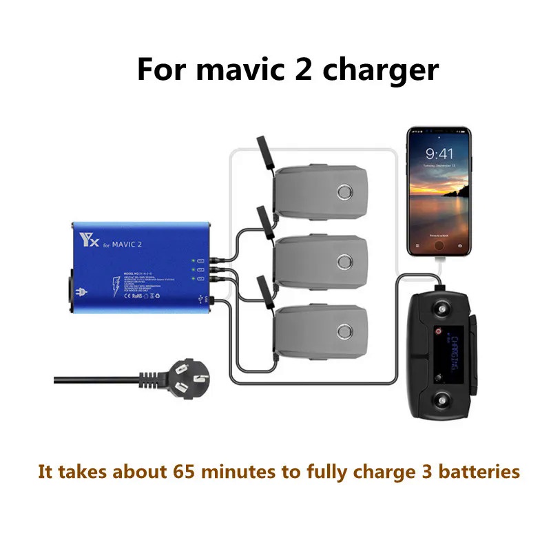 For mavic 2 charger Battery housekeeper and charging board can charge 3