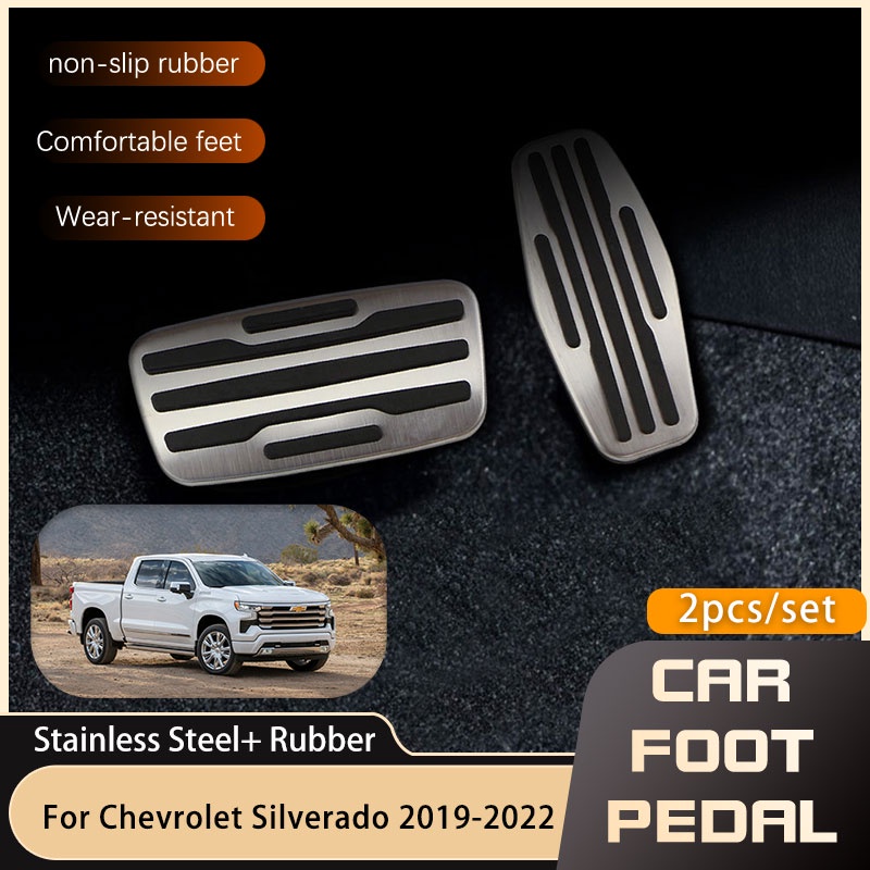 Stainless Steel Car Foot Pedals Fuel Accelerator Brake for Chevrolet Silverado GMC Sierra Cheye