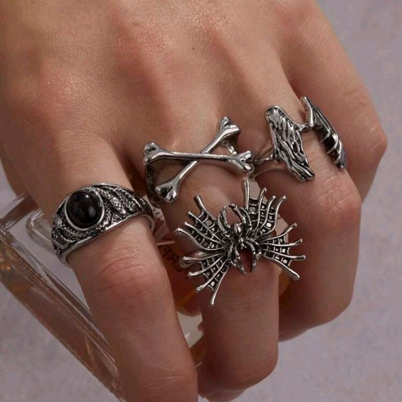 𝗥𝗦𝗣 4 𝐑𝐢𝐧𝐠 𝐏𝐮𝐧𝐤 𝐌𝐞𝐧 𝐖𝐨𝐦𝐞𝐧 𝐆𝐨𝐭𝐡𝐢𝐜 𝐆𝐫𝐮𝐧𝐠𝐞 | Shopee Philippines