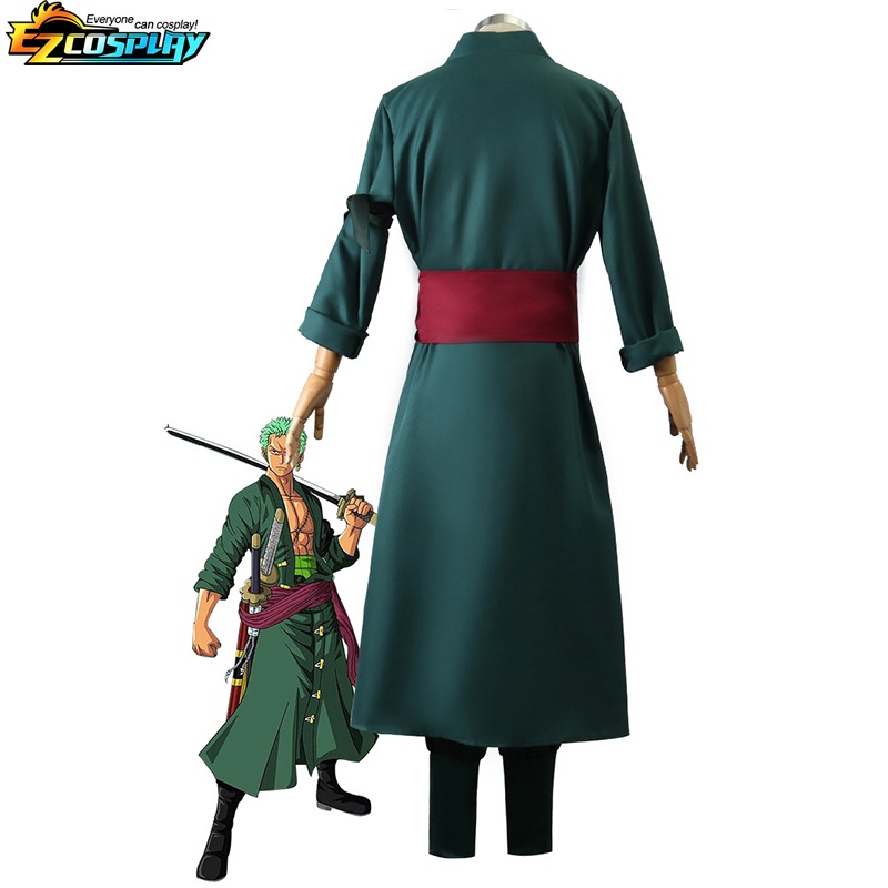 Roronoa Zoro Cosplay Costume Anime Kimono Robe Zoro Roronoa Green ...
