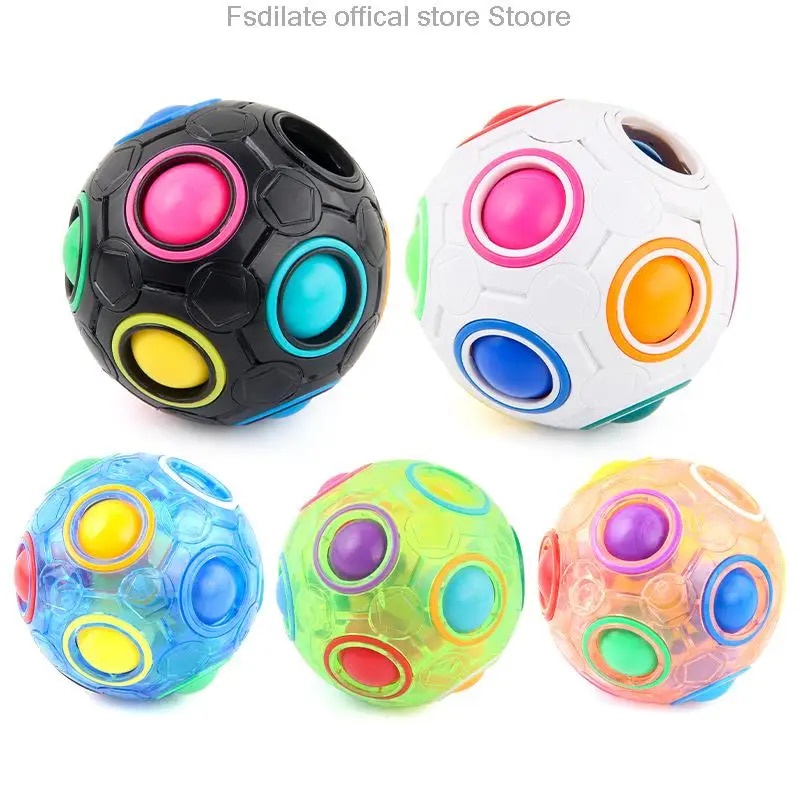 Magic Rubix Cube Rainbow Ball Cube Speed Football Puzzle Ball Fidget ...