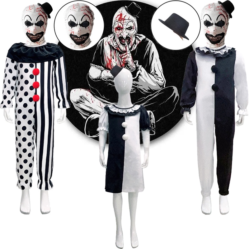 CostumesKids Terrifier Clown Cosplay Costume Terrifier Mask Jumpsuit ...