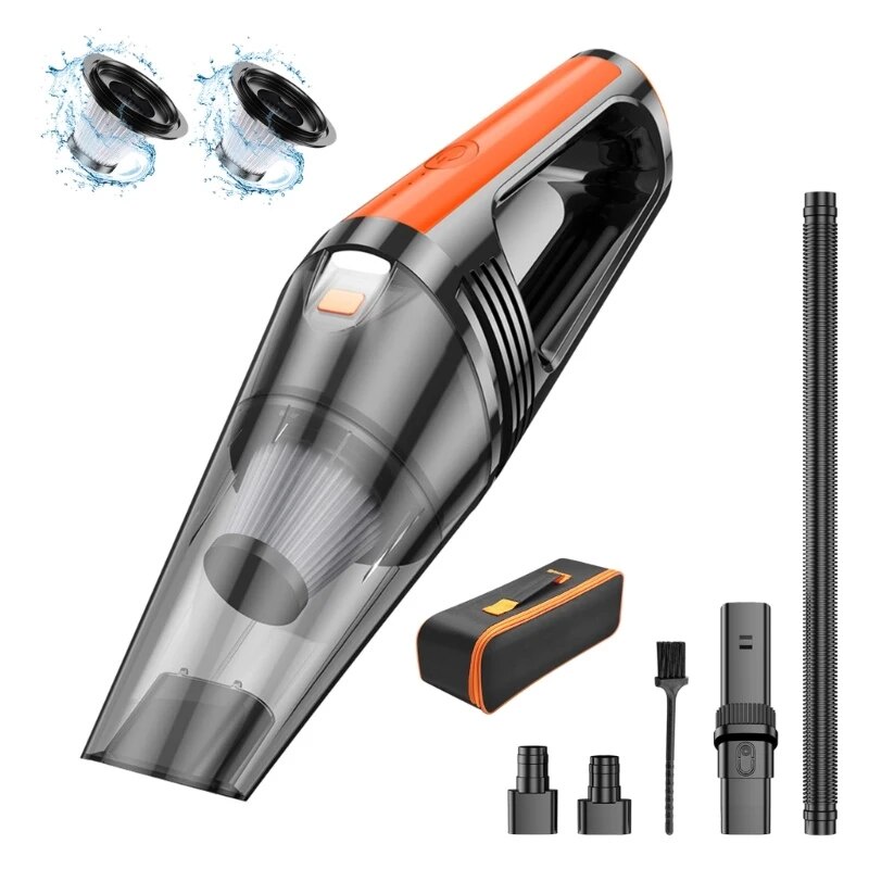 ღDry Wet Vacuum Cleaner 6000Pa 120W 12V with LED Light Portable Car ...