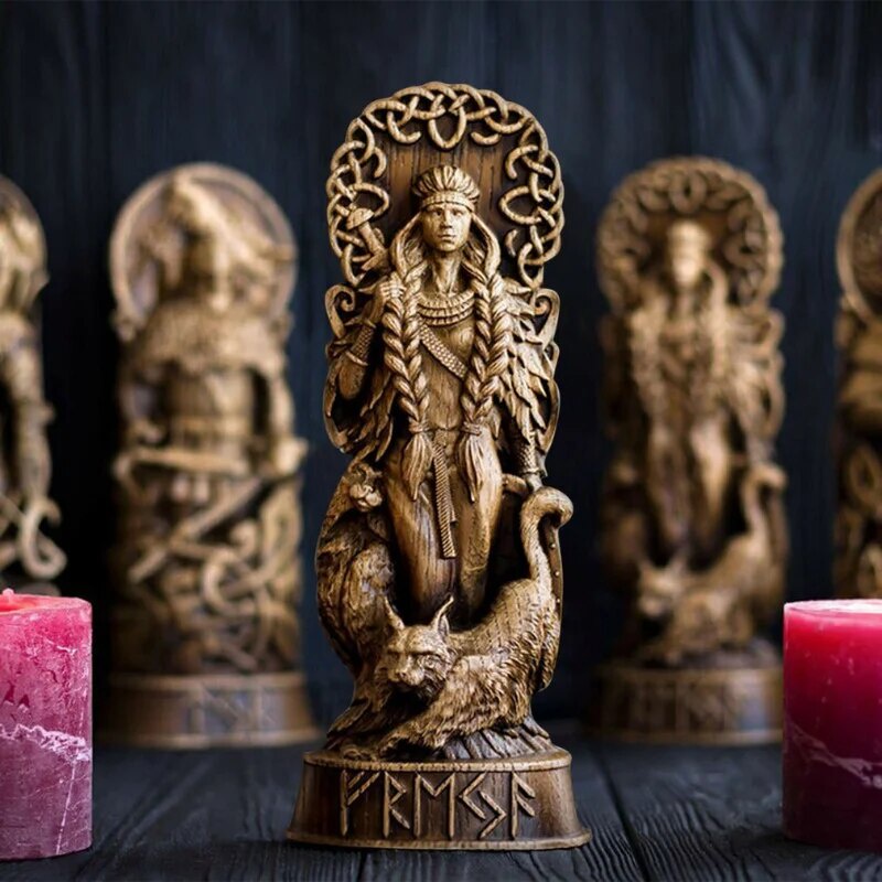 ☁Resin God Statue Norse Gods Carving Odin Sol Loki Freya Viking God ...