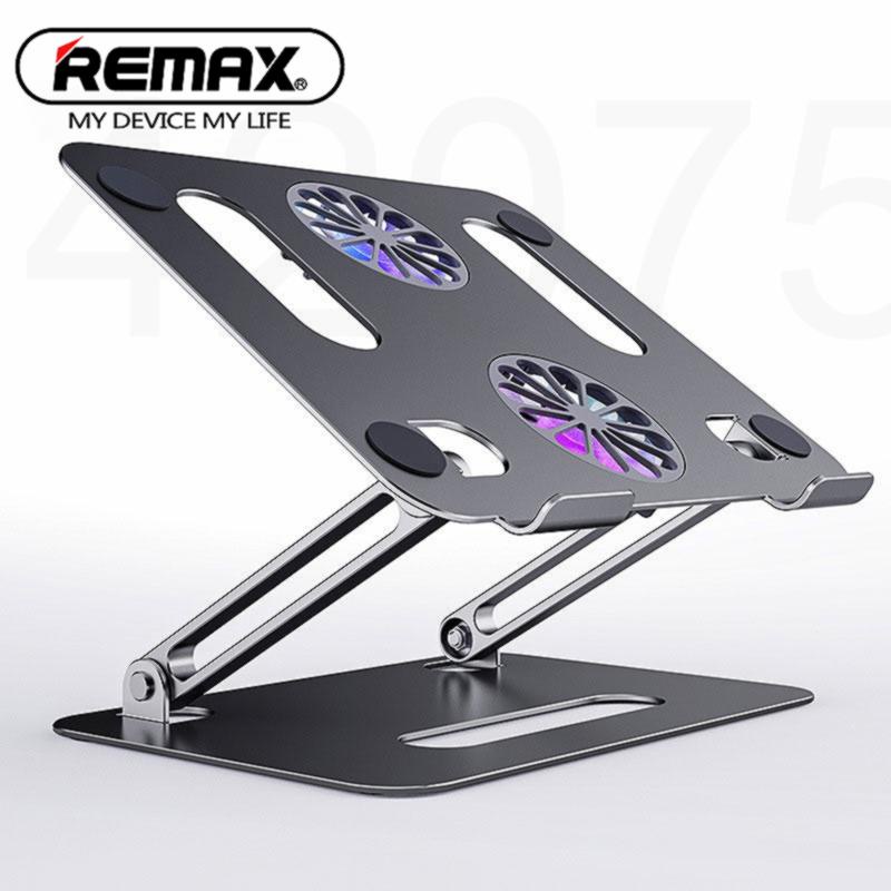 COD Remax Laptop Stand Aluminum with Cooler Fan Adjustable Laptop