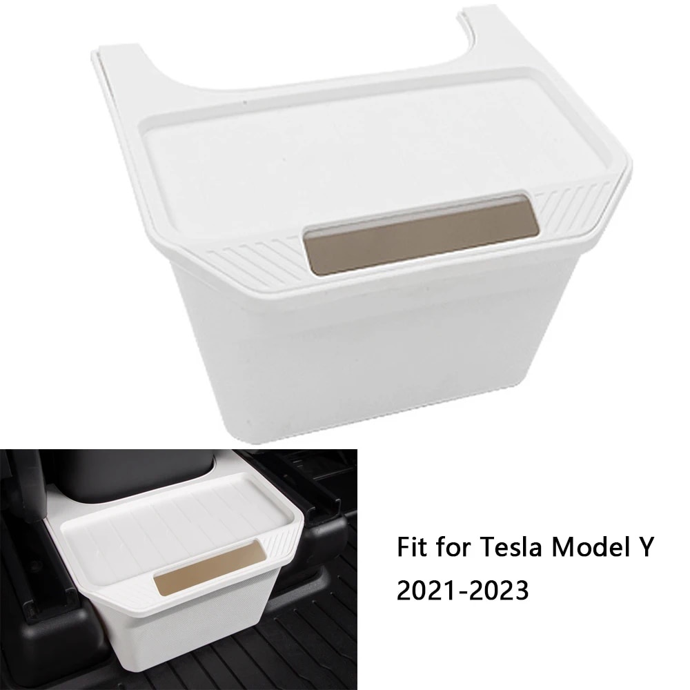 ۞For Tesla Model Y Rear Center Console Storage Box TPE Organizer Box ...