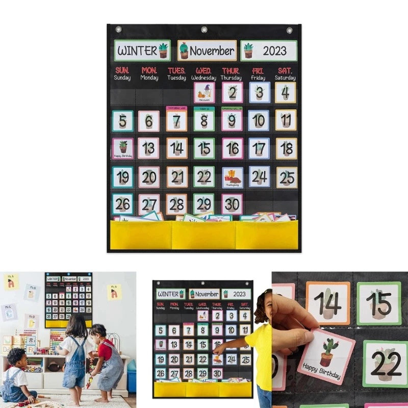 Classroom Monthly Calendar Pocket Chart