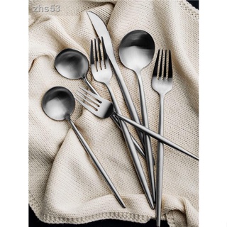 8pcs Stainless Steel Flatware Set For Western-style Dining Utensils,  Include Steak Knife, Fork, Spoon, Teaspoon And Portuguese Tableware Set