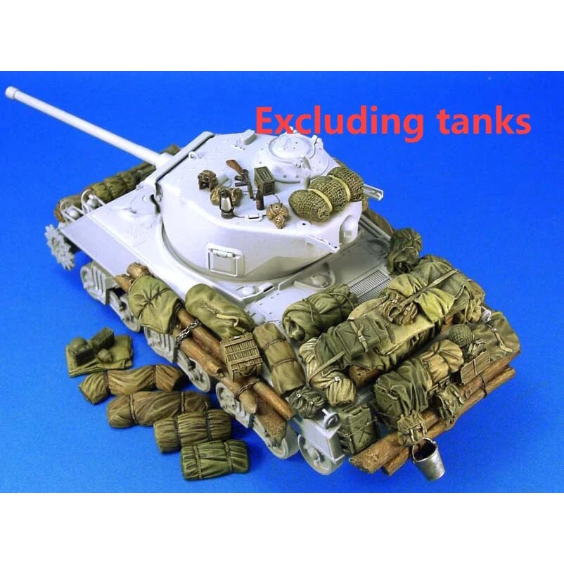 ♥135 Scale Diecast Resin Figure Model Assembly Kit US M4 Sherman Tank Resin Pile Unpainted Ts