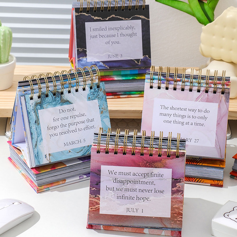☇2024 English Desk Calendar Creative Inspirational Quotes Perpetual