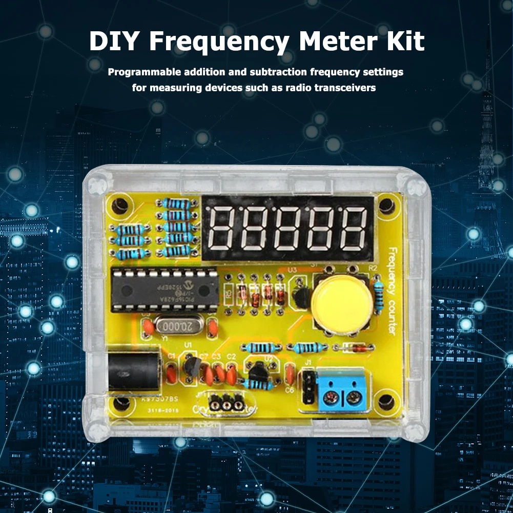 ♟5 Digits Display Digital Frequency Counter Module with Shell Case 1Hz