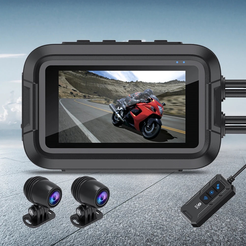 웃Dual Lens Dash Cam Loop Recording HD 1080P Riding Recorder Front Rear