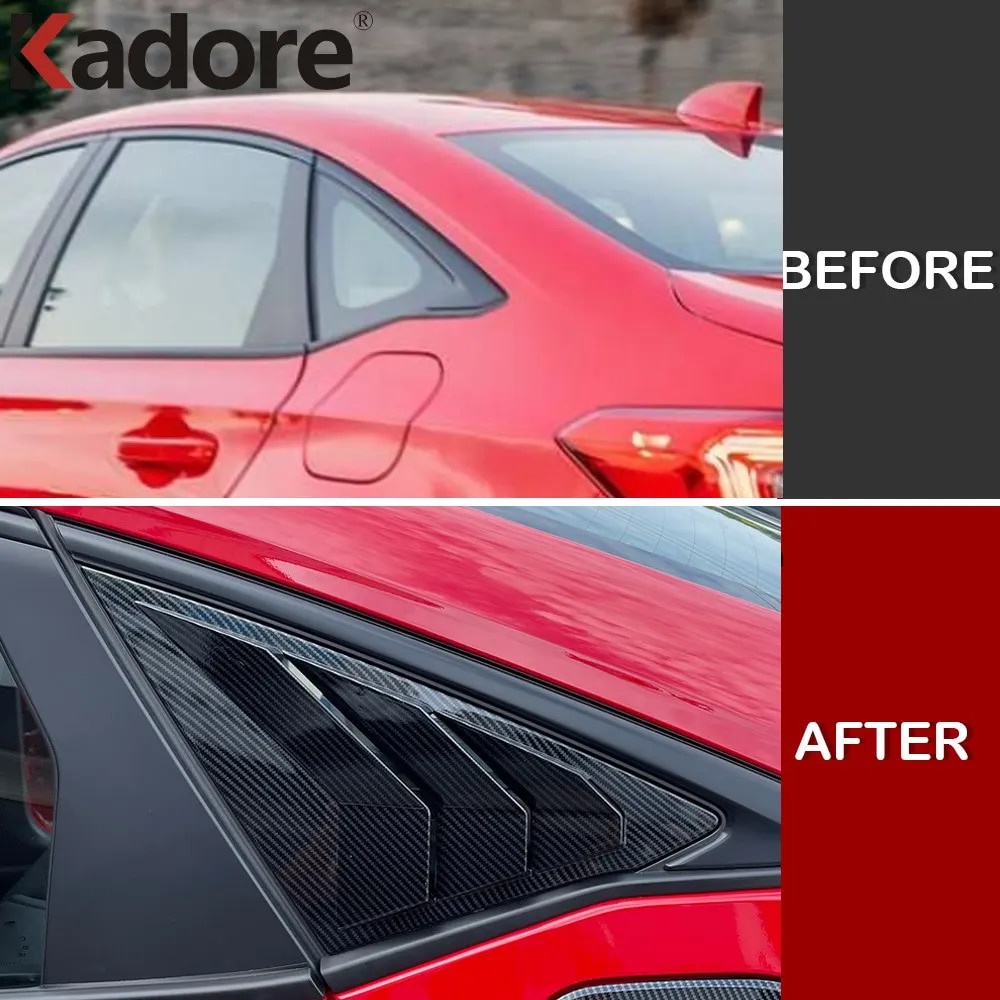 【Rear Side Vent Window Louvers Spoiler Cover For Honda Civic Integra