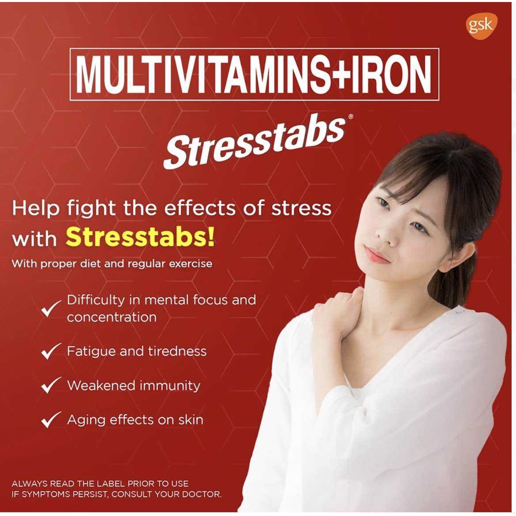 Stresstabs Multivitamins + Iron 100 Tablets | Shopee Philippines