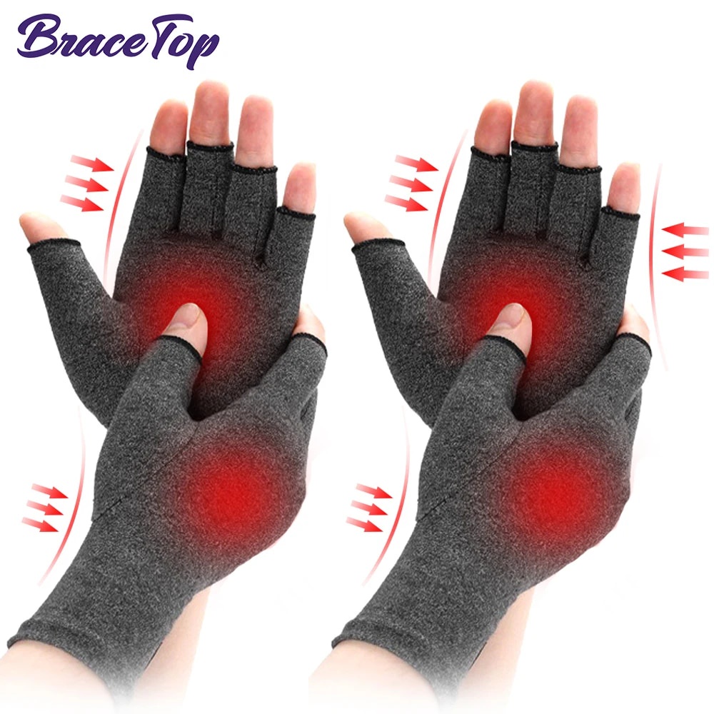 Arthritis Compression Gloves - 12 Pairs, Open Finger, Relieve Pain From Carpal Tunnel, Rheumatoid, Osteoarthritis - Multicolor, Large Size For Men & Women