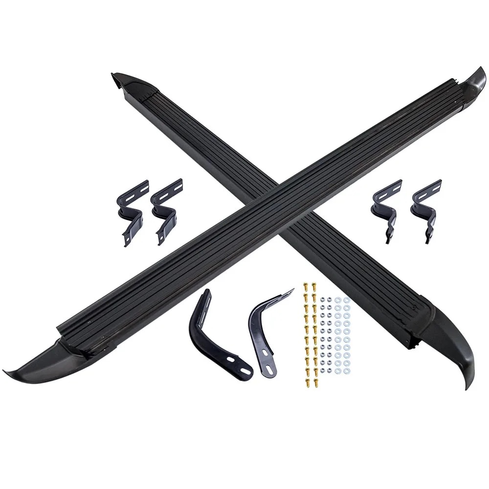 ☀Black Polished Aluminium Side Steps Step Running Boards Board kit for