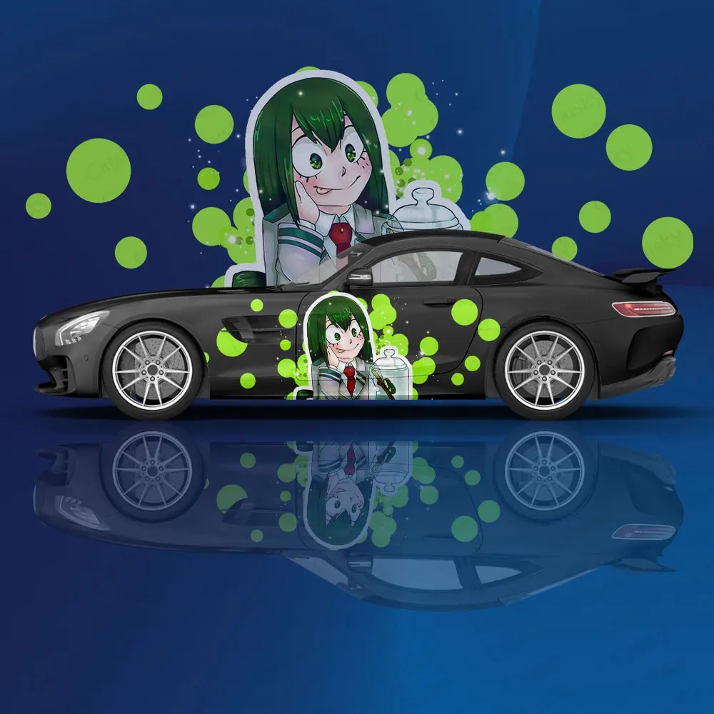 ☊Asui Tsuyu Car Body Stickers Anime Itasha Vinyl Car Side Decal Sticker ...