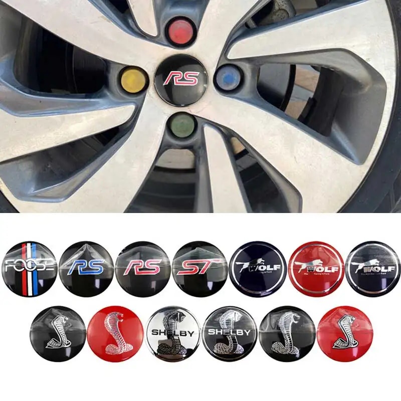 56mm Car Wheel Hub Cap Sticker Tire Center Decal for Ford Foose RS ST