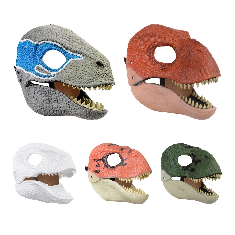 ≈3D Dinosaur Mask Halloween Cosplay Dino Mask Lifelike Raptor Dino ...