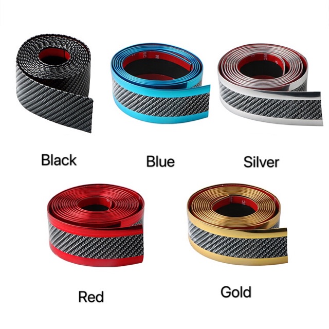 Car Carbon Fiber Rubber Door Sill Protection Sticker Car Universal Anti ...
