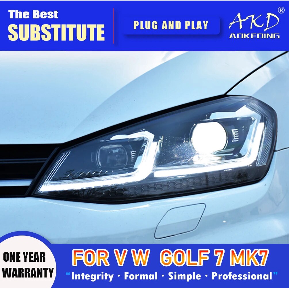 ♥AKD Head Lamp for Golf 7 MK7 GTI LED Headlight 20132017 Headlights
