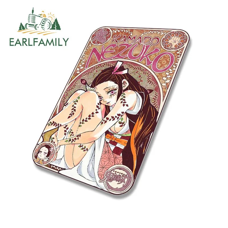 유EARLFAMILY 13cm x 8.1cm Car Stickers for Demon Slayer Nezuko Anime ...