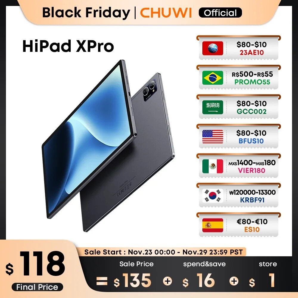 ☀CHUWI HiPad XPro 6GB 128GB Tablet Android 12 Tablets 10.5 Inch